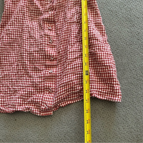 Tularosa Erica Mini Dress Cherry Red White Plaid Gingham XS - Picture 4 of 5